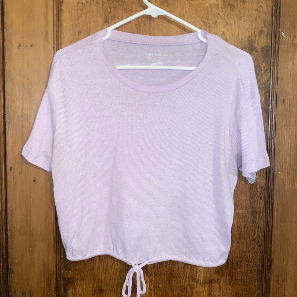 cropped purple tshirt